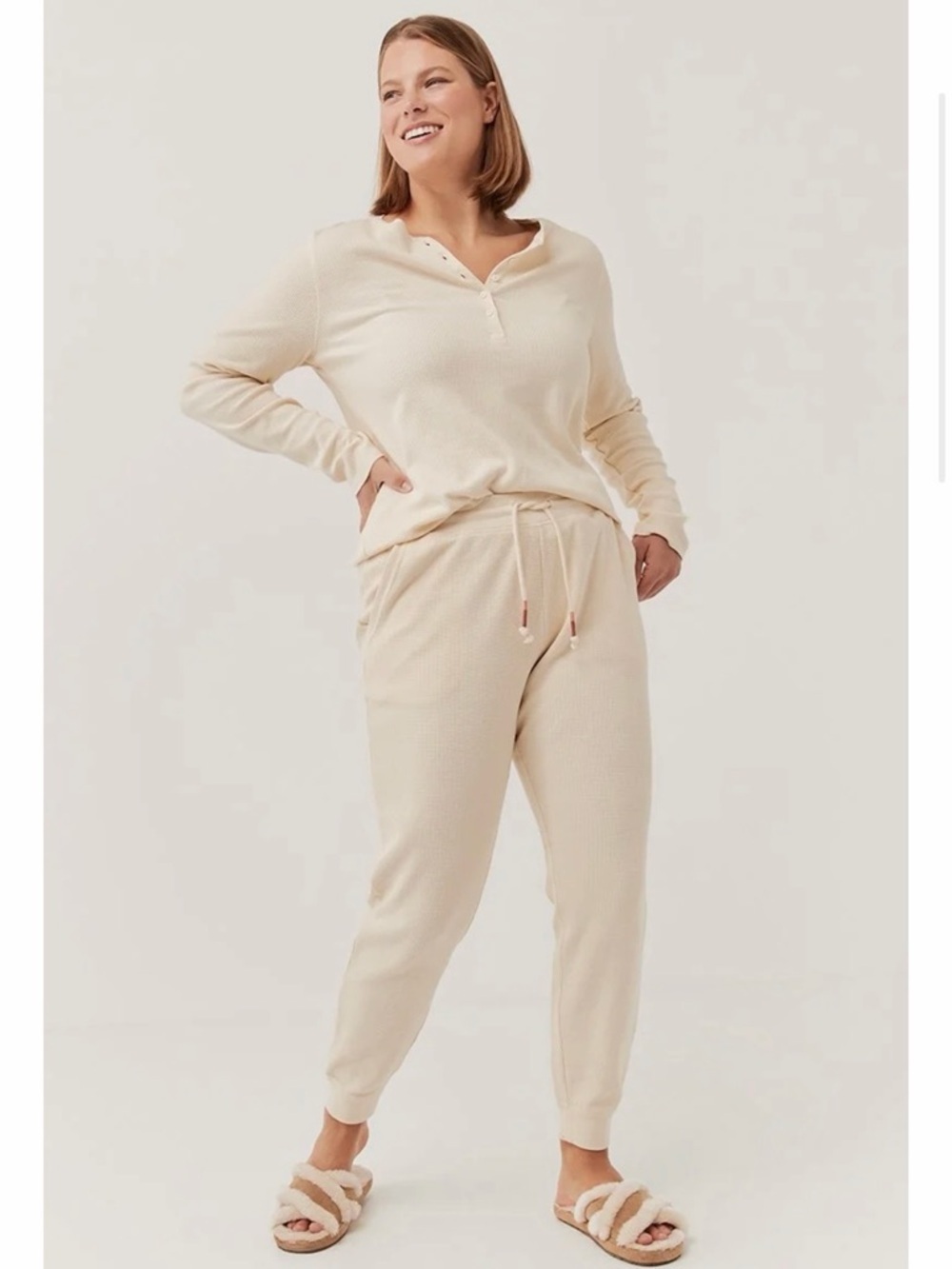 ⚡️PACT Waffle Knit Jogger in Cream